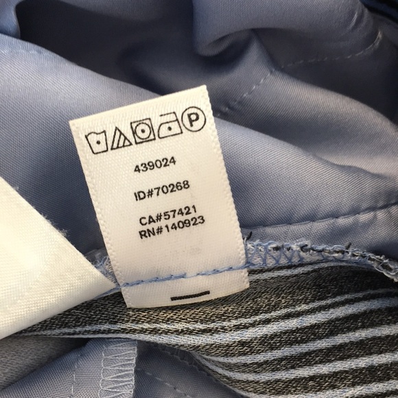 LOFT Ann Taylor Blue Black Striped Wide Leg‎ Pants Womens 12 Flat Front - Picture 14 of 14